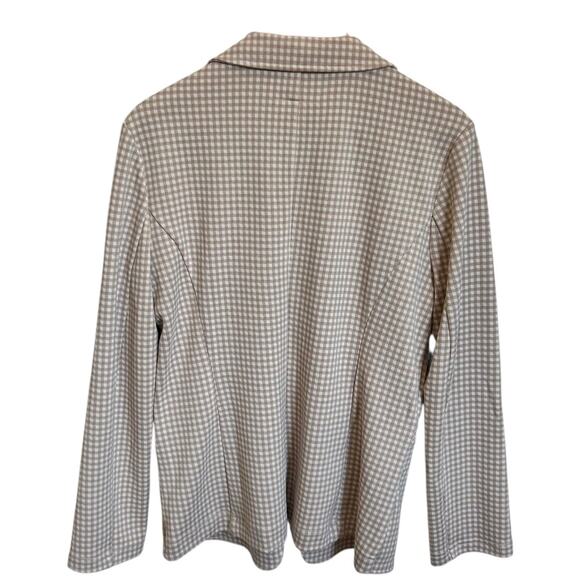 Betabrand Classic One Button Knit Blazer Gingham Plaid Office Work Size XL - Picture 10 of 13